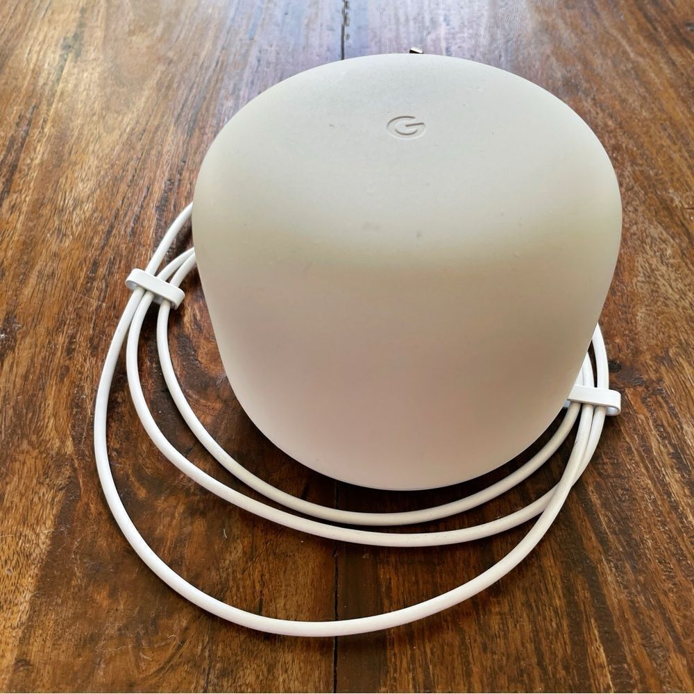 Google White Network Router with Network Cable